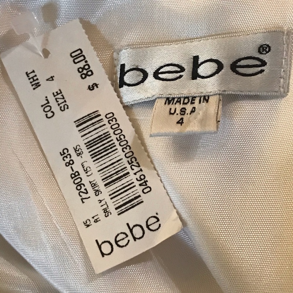 🆕 Bebe White Sexy Skirt Two-Piece Suit-Size 4 - Picture 7 of 8